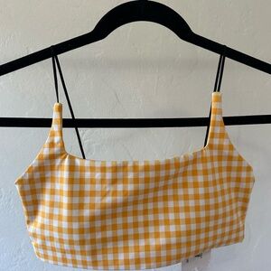 ALLFENIX YELLOW GINGHAM SPORTS BRA